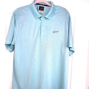 Greg Norman For Tasso Elba Polo Shirt Mens L Green Stretch Play Dry Five Iron